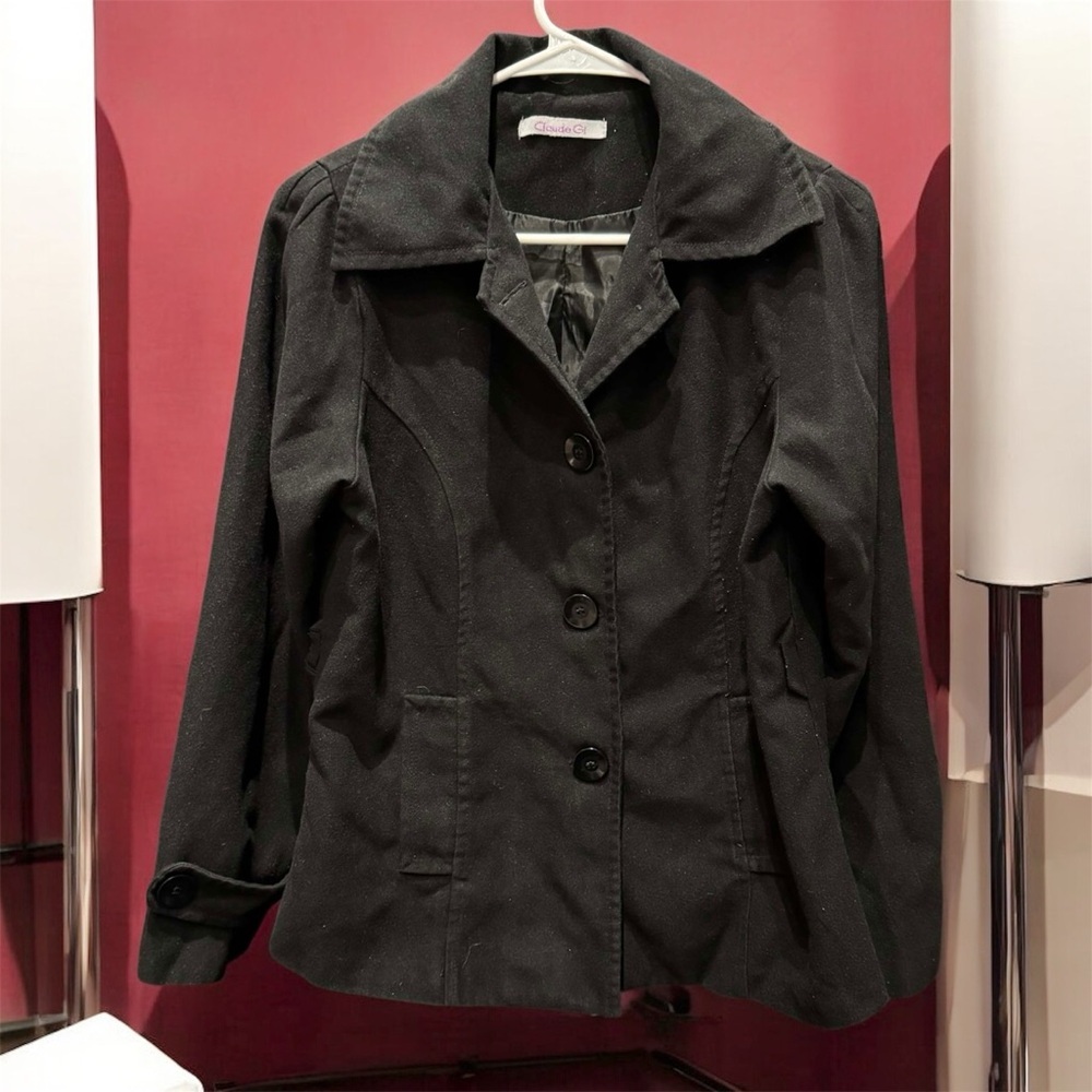Claude GI Chic Black Women's Blazer LARGE pit to pit 19in